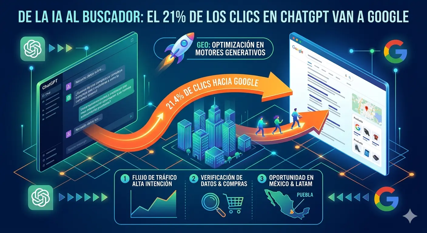 Descubre por qué el 21% de los usuarios de ChatGPT terminan en Google