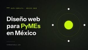Portada de la guía de diseño de páginas web para PyMEs en México 2026, con círculos concéntricos verde lima sobre fondo negro