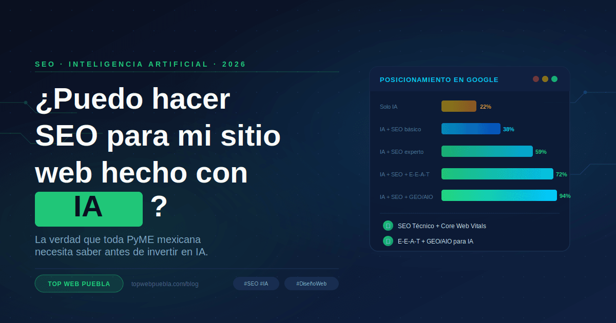 Infografía sobre SEO e inteligencia artificial para sitios web de PyMEs mexicanas